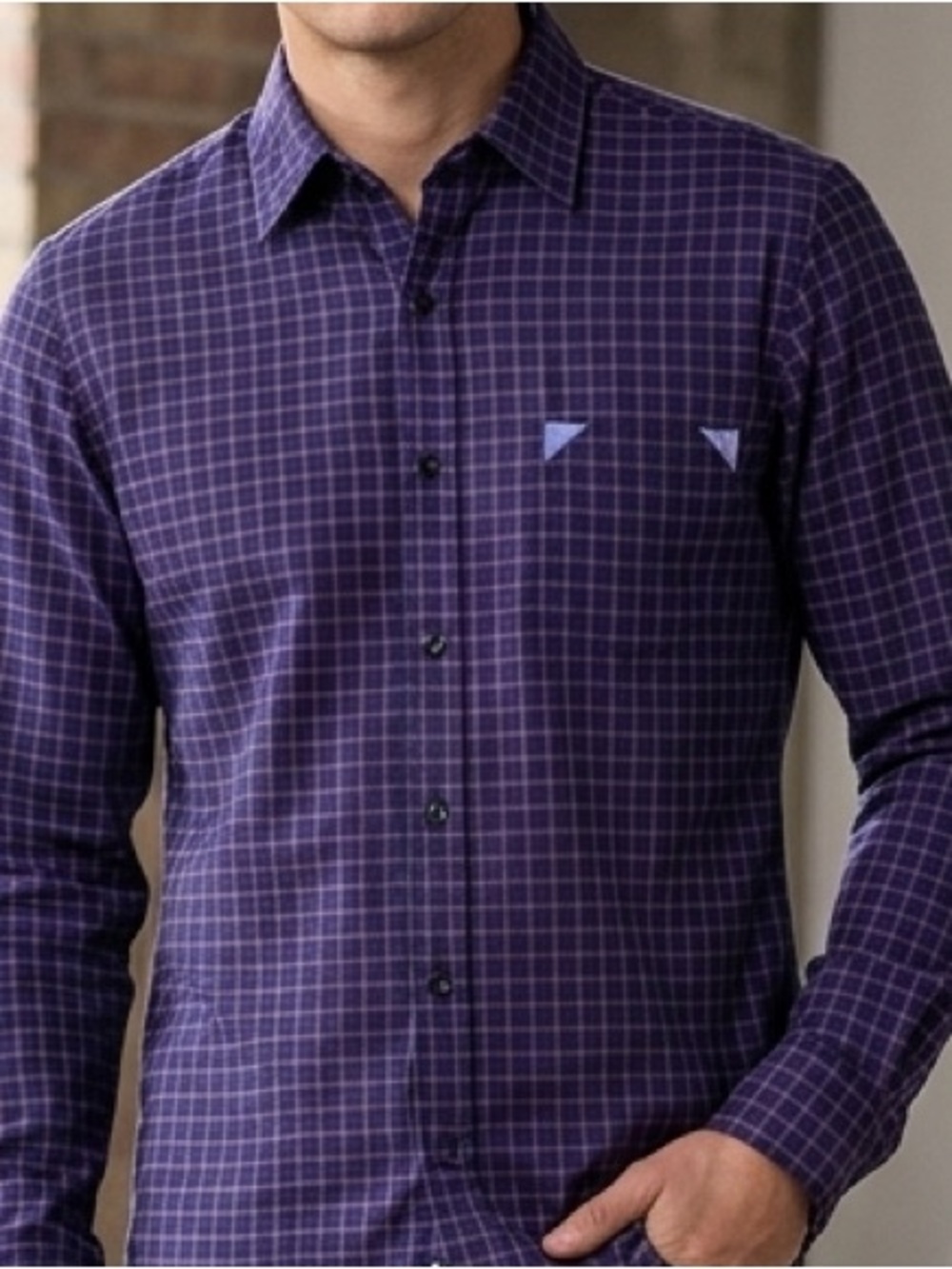 Hugo Boss Orange Label Purple Plaid Shirt